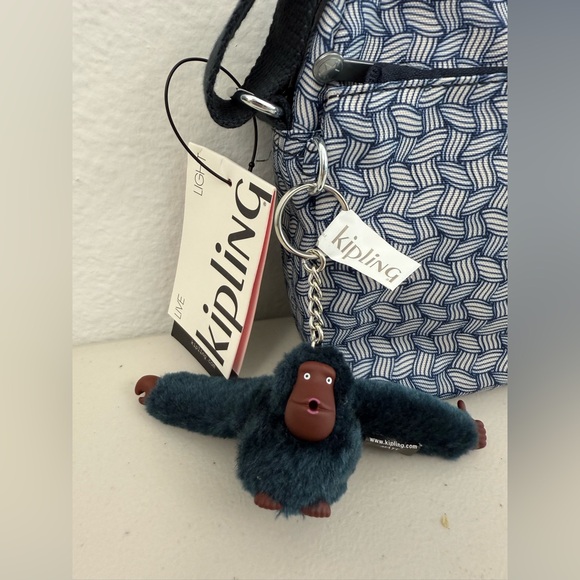 NWT Kipling  Damian Crossbody Shoulder Bag Navy White Adjustable Strap - Picture 5 of 12